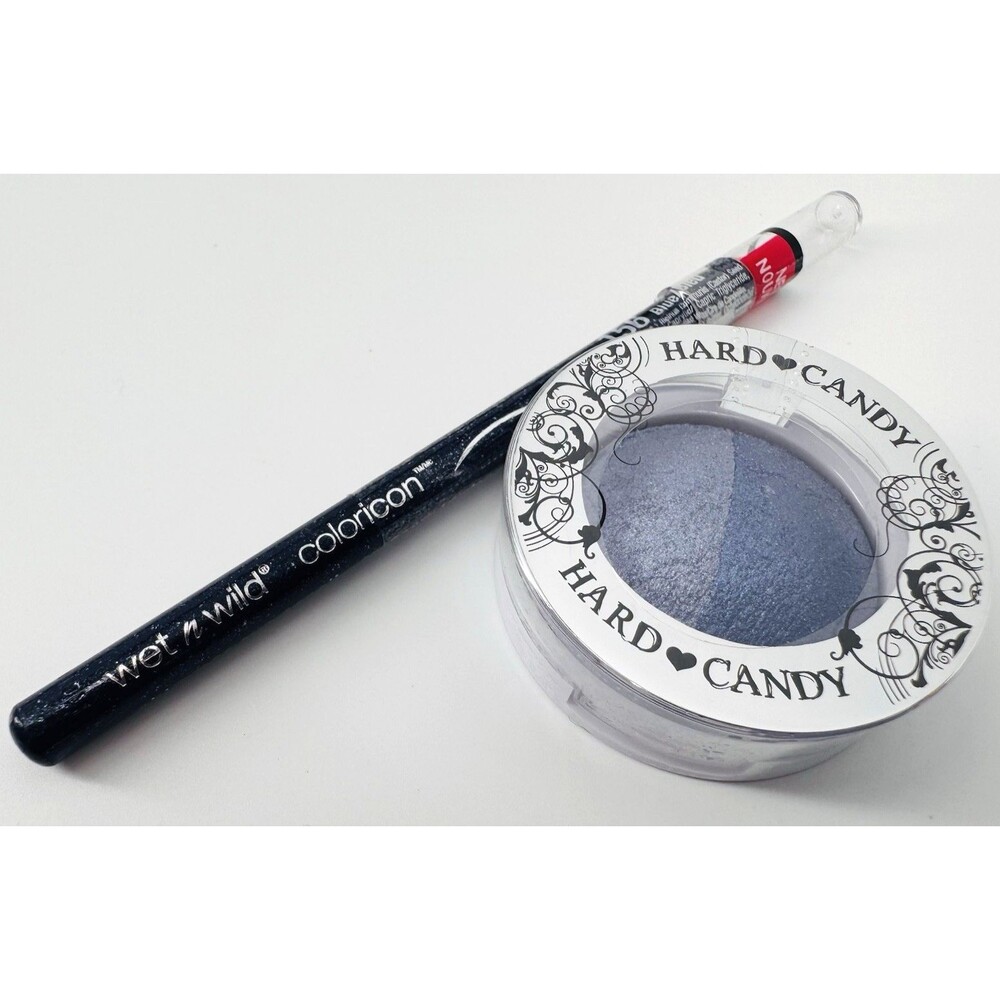 Hard Candy Eyeshadow #261  & Wet N Wild Blue Color Eye pencil Makeup Bundle